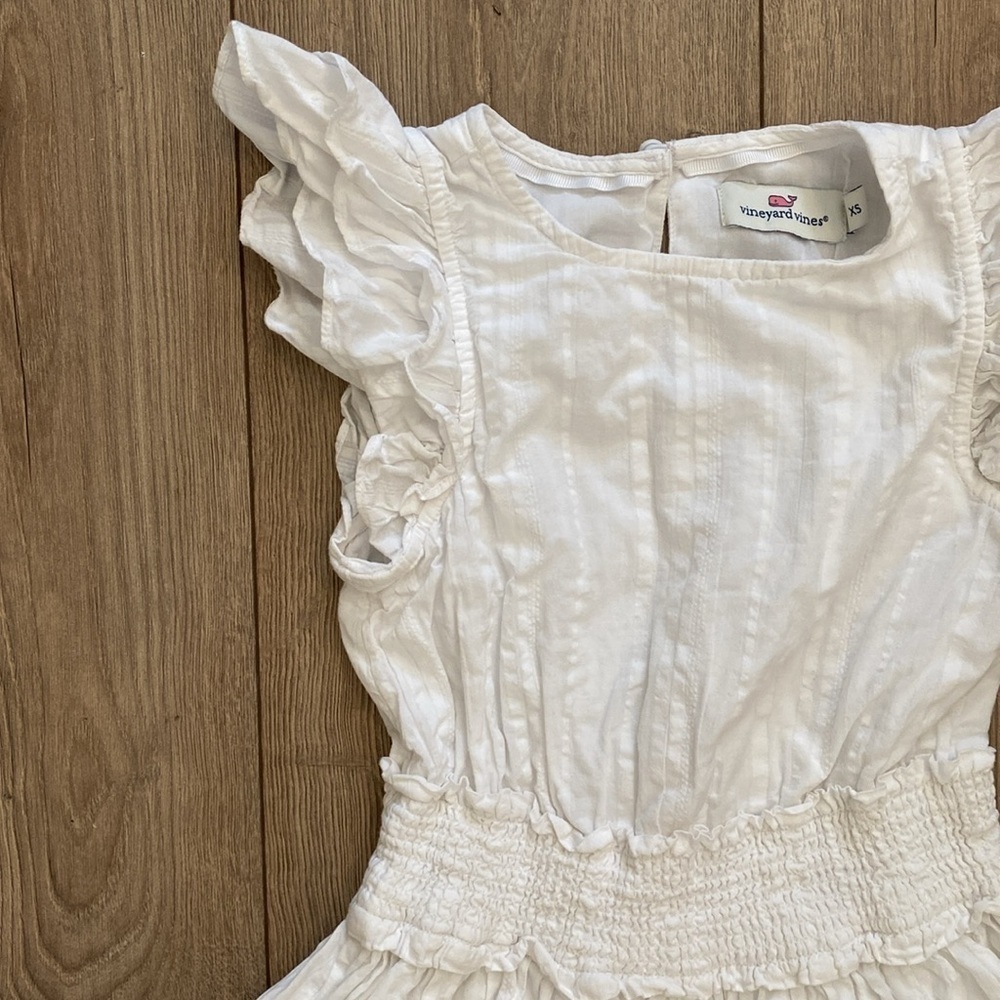 Vineyard Vines Girls' Smocked Waist Dress White size XS - Picture 3 of 9